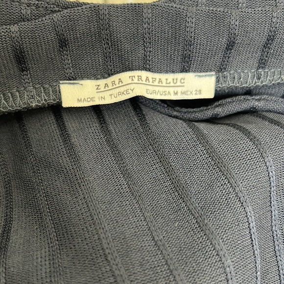 Zara V Neck Low Back Ribbed Midi Wrap Dress - Picture 7 of 7